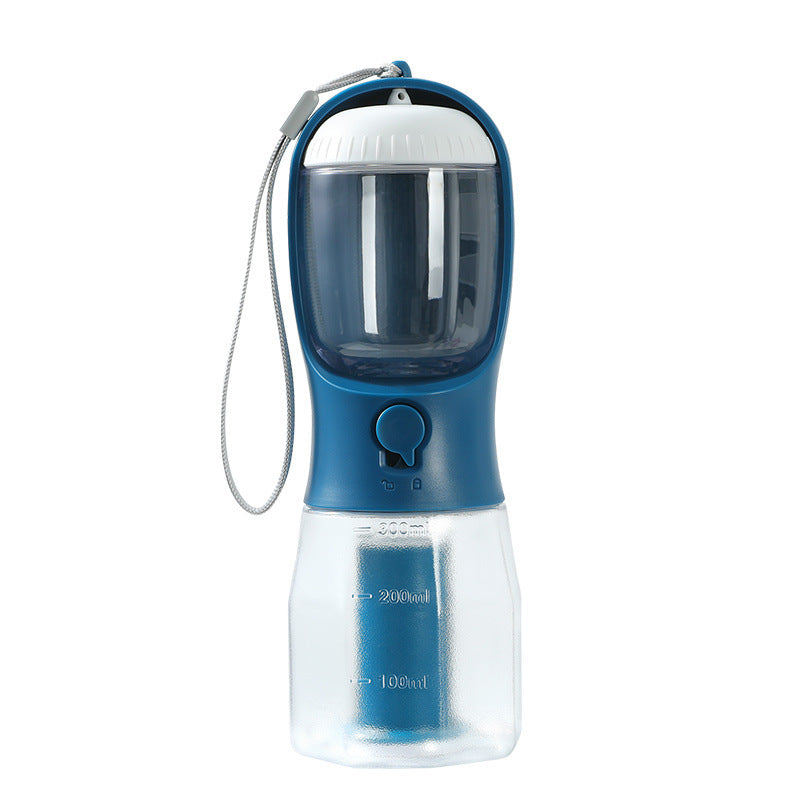 3-in-1 Portable Dog Water Bottle, Food Container & Waste Bag Dispenser – Travel Pet Cup for Outdoor