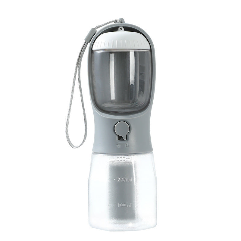 3-in-1 Portable Dog Water Bottle, Food Container & Waste Bag Dispenser – Travel Pet Cup for Outdoor