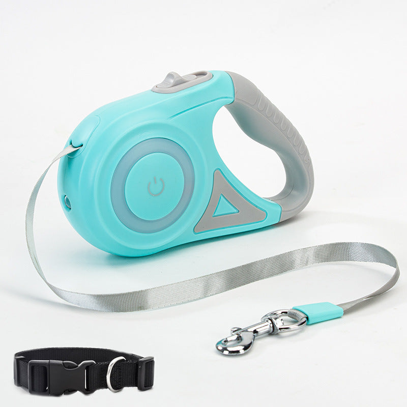 Retractable Dog Leash with Collar & LED Spotlight – Automatic Pet Leash for Small and Medium Dogs