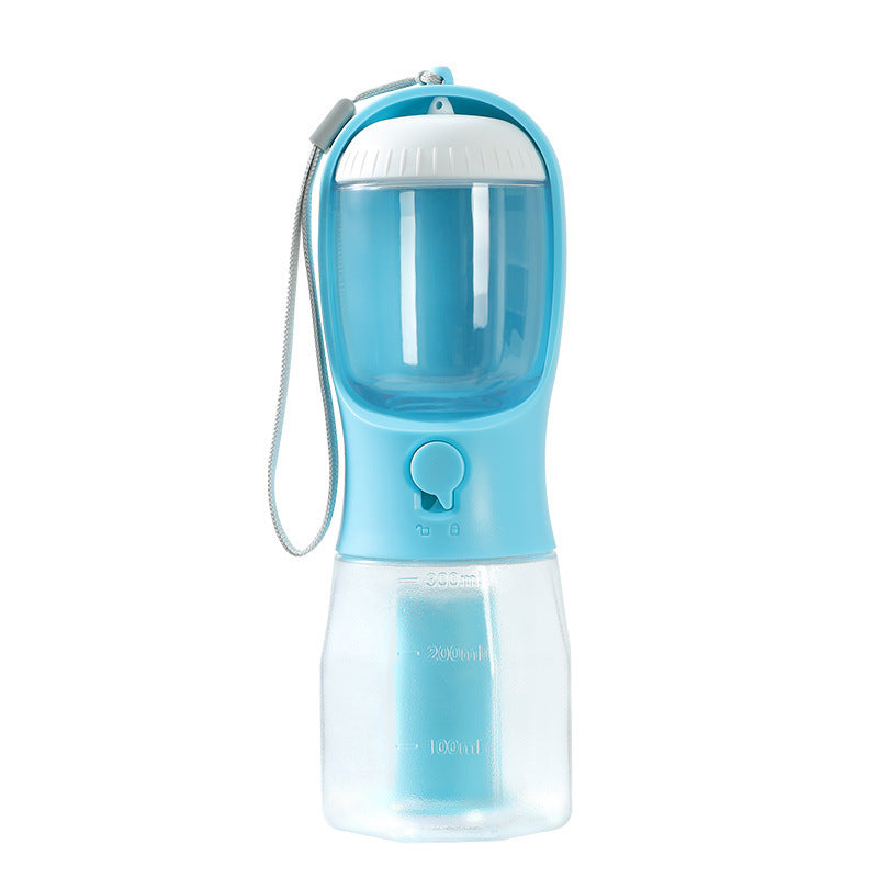 3-in-1 Portable Dog Water Bottle, Food Container & Waste Bag Dispenser – Travel Pet Cup for Outdoor