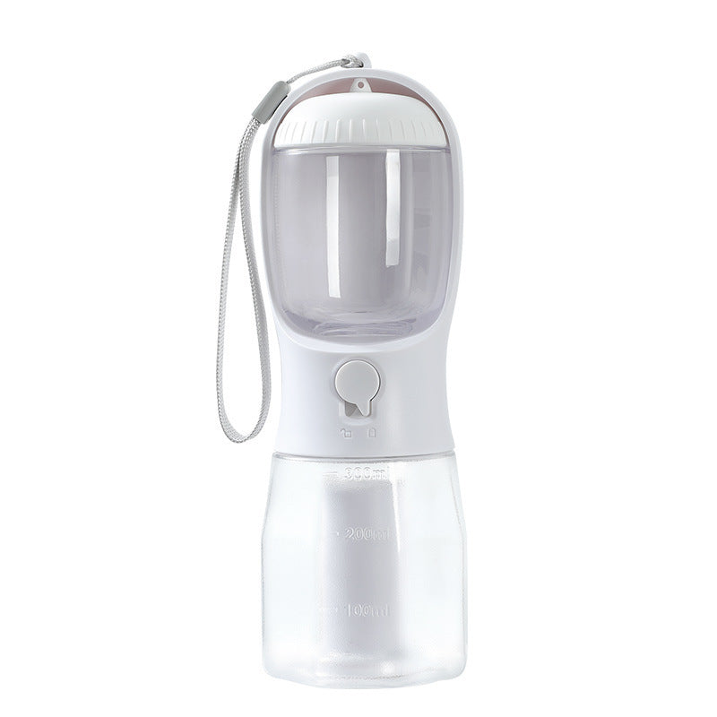 3-in-1 Portable Dog Water Bottle, Food Container & Waste Bag Dispenser – Travel Pet Cup for Outdoor