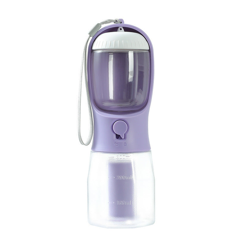 3-in-1 Portable Dog Water Bottle, Food Container & Waste Bag Dispenser – Travel Pet Cup for Outdoor