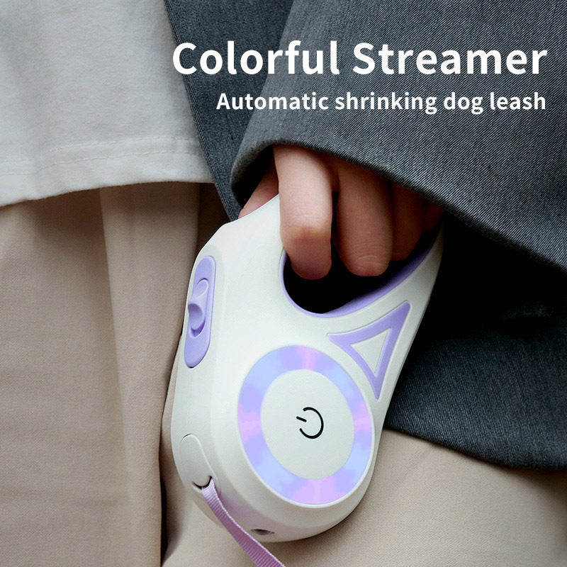 Retractable Dog Leash with Collar & LED Spotlight – Automatic Pet Leash for Small and Medium Dogs
