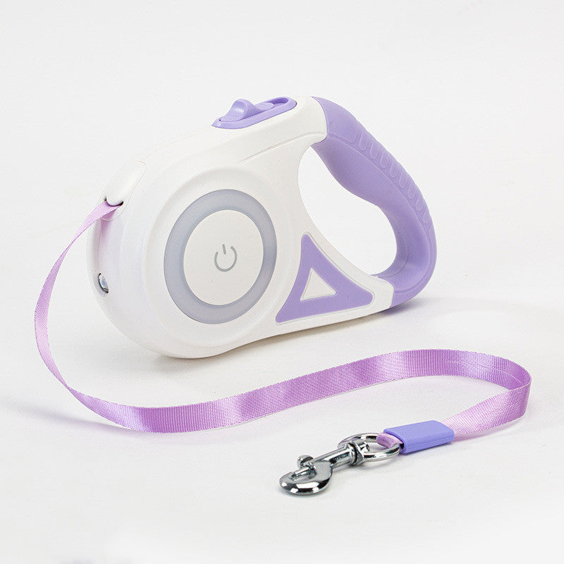 Retractable Dog Leash with Collar & LED Spotlight – Automatic Pet Leash for Small and Medium Dogs
